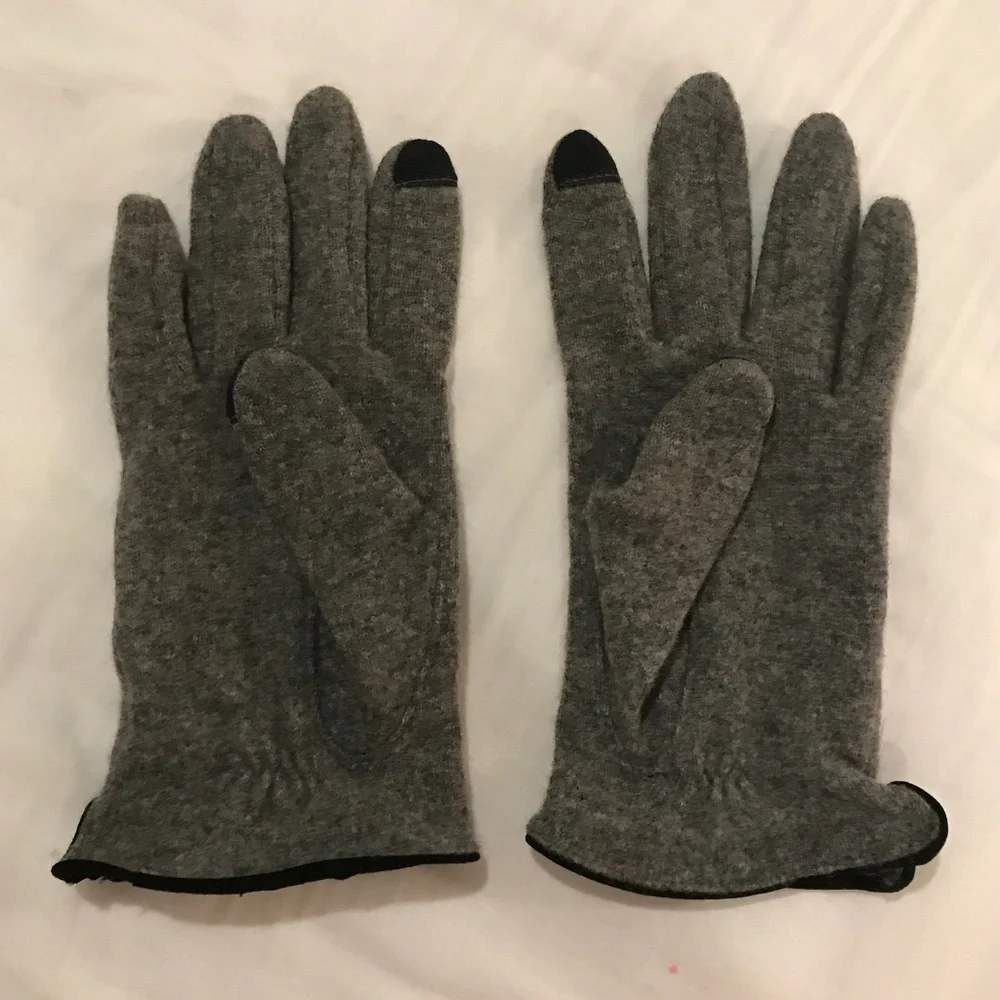 Ralph Lauren Cashmere TEXTING Phone Tech Touch Gloves! Grey os wool